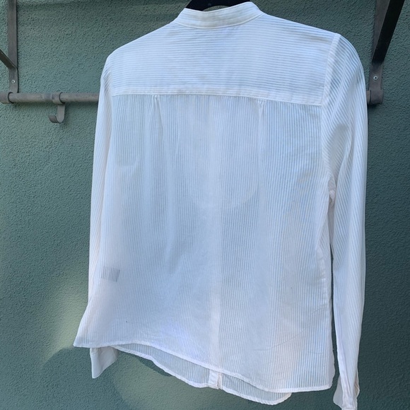 Marc Jacobs Ivory Bib-front Button Long Sleeve Blouse - Picture 7 of 8